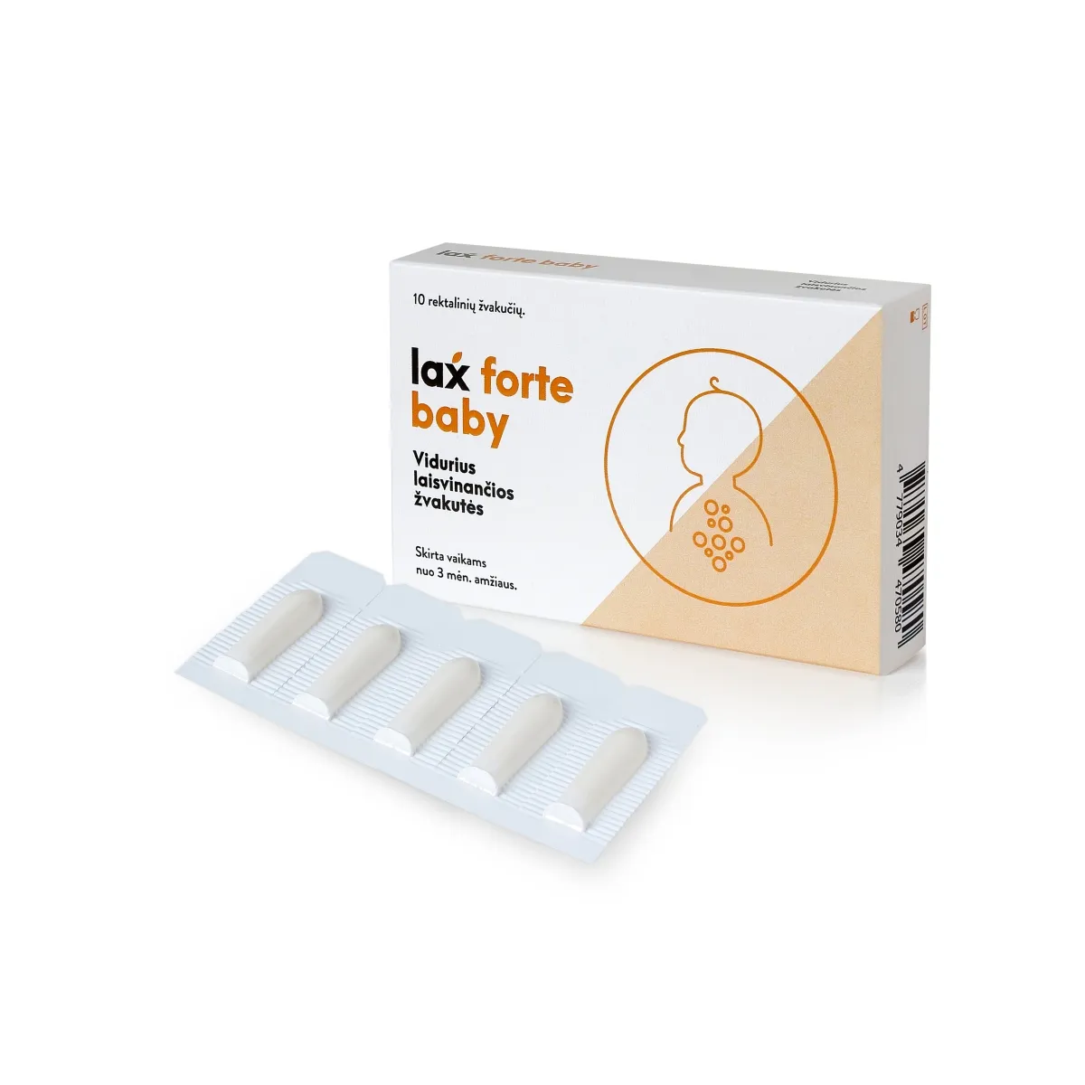 LAXFORTE rektalinės žvakutės BABY, N10 - 