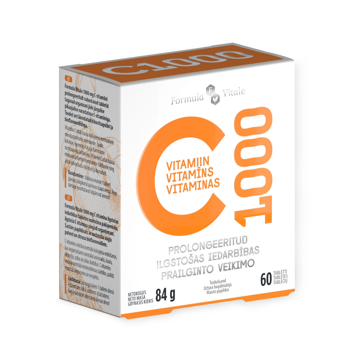 FORMULA VITALE Vitaminas C PROLONG 1000mg, dengtos tabletės N60 - 