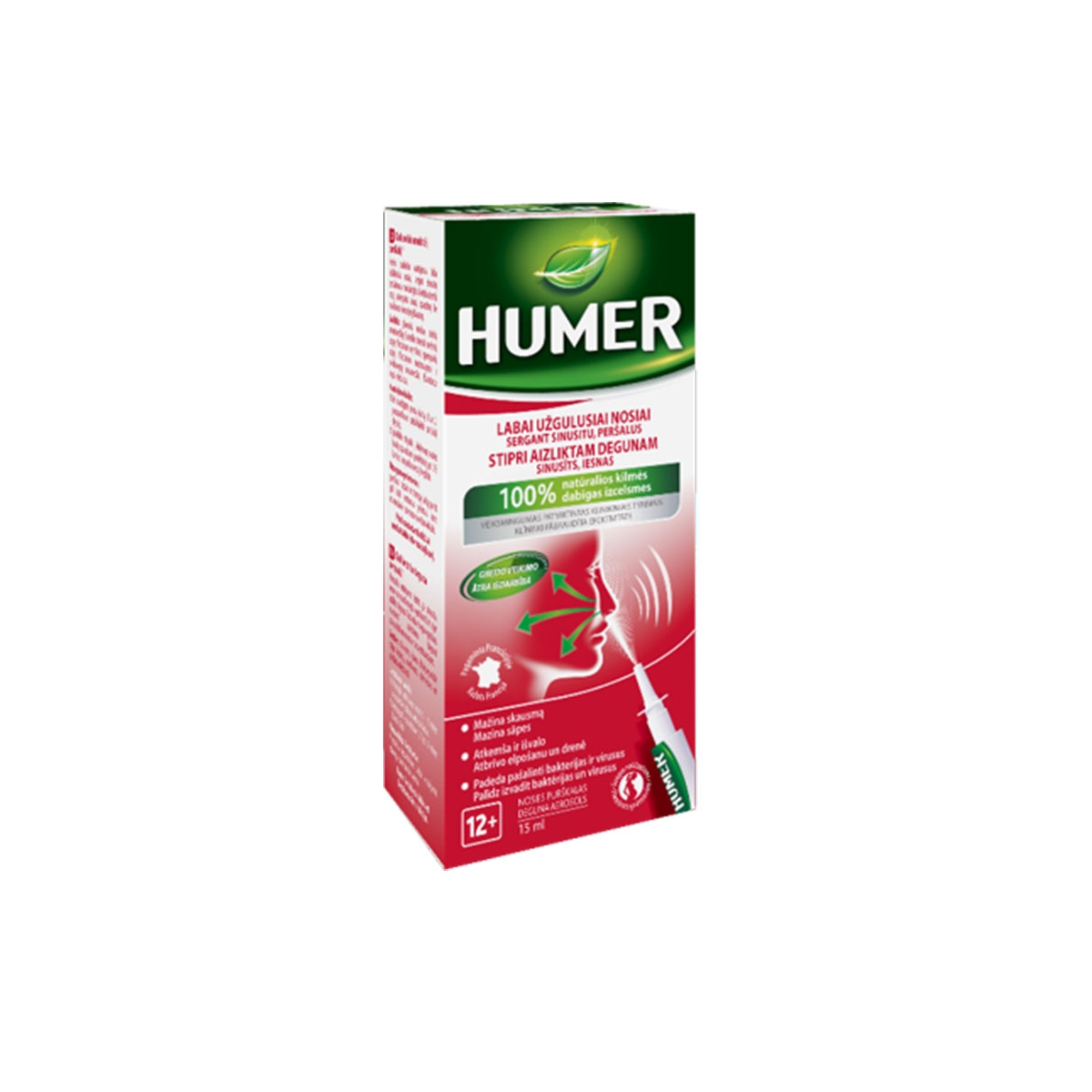 HUMER nosies purškalas sinusitui, 15ml - 