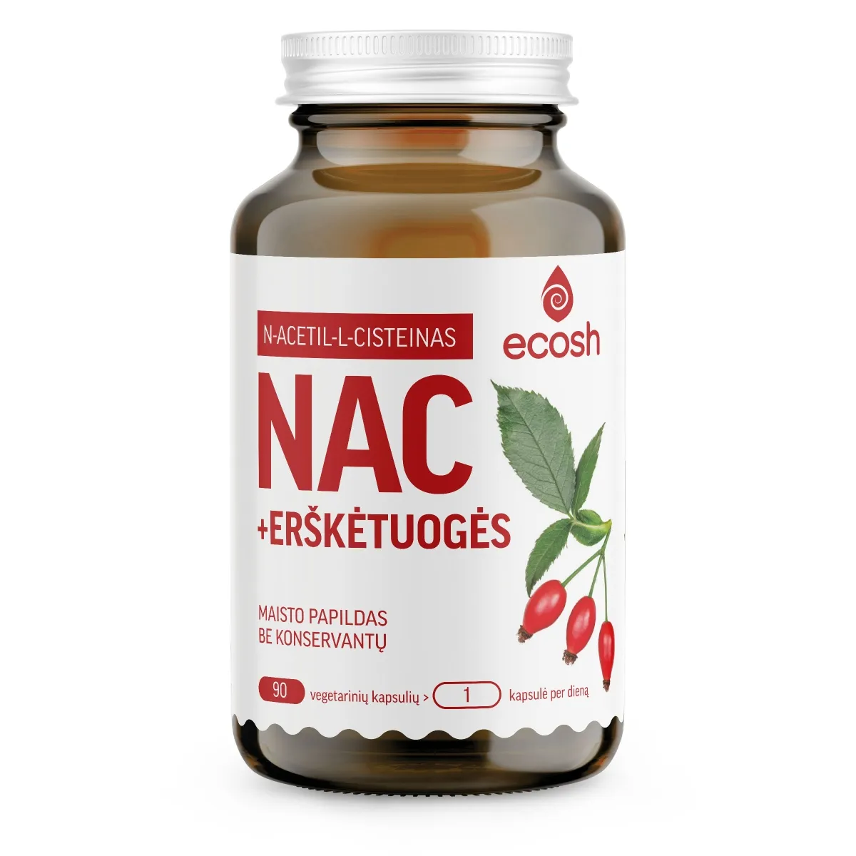 ECOSH NAC su erškėtuogėmis, 90 kapsulių -  1