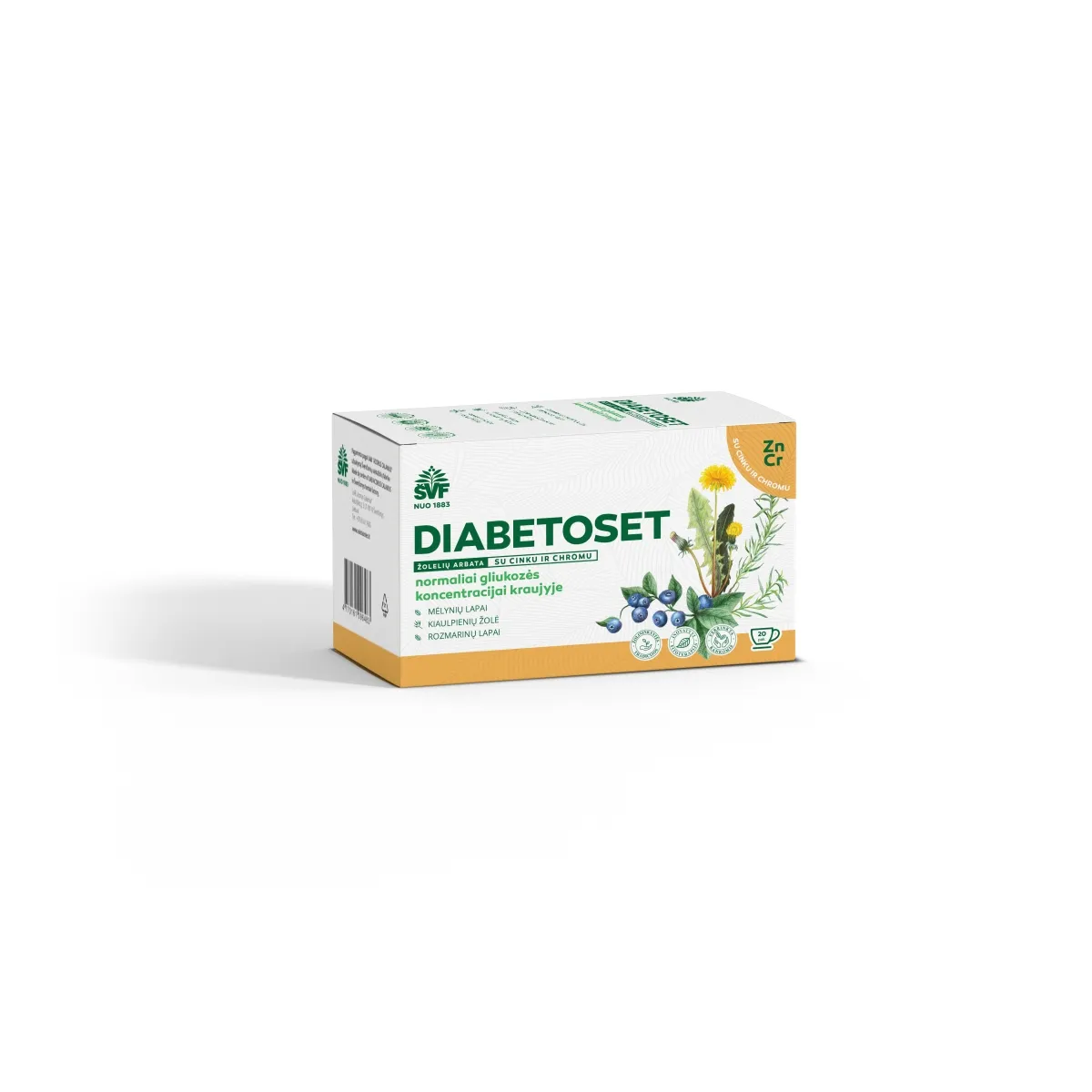 ŠVF žolelių arbata DIABETOSET, 1.5g x N20 - 