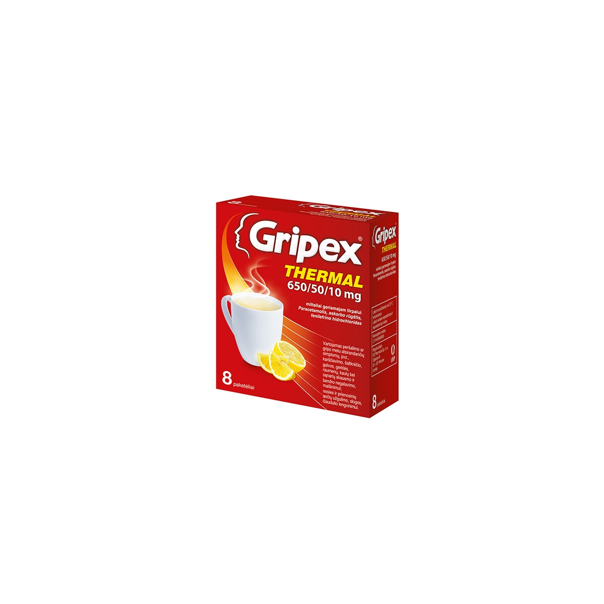 Gripex Thermal 650/50/10mg milteliai geriamajam tirpalui N8 -  1