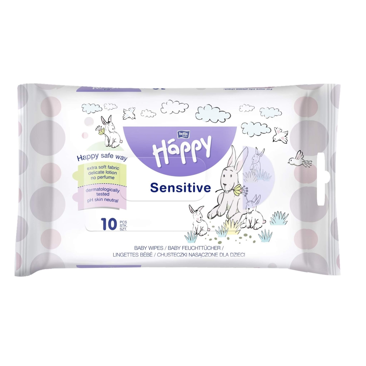 HAPPY drėgnos servetėlės vaikams Aloe Vera Sensitive, N10 - 