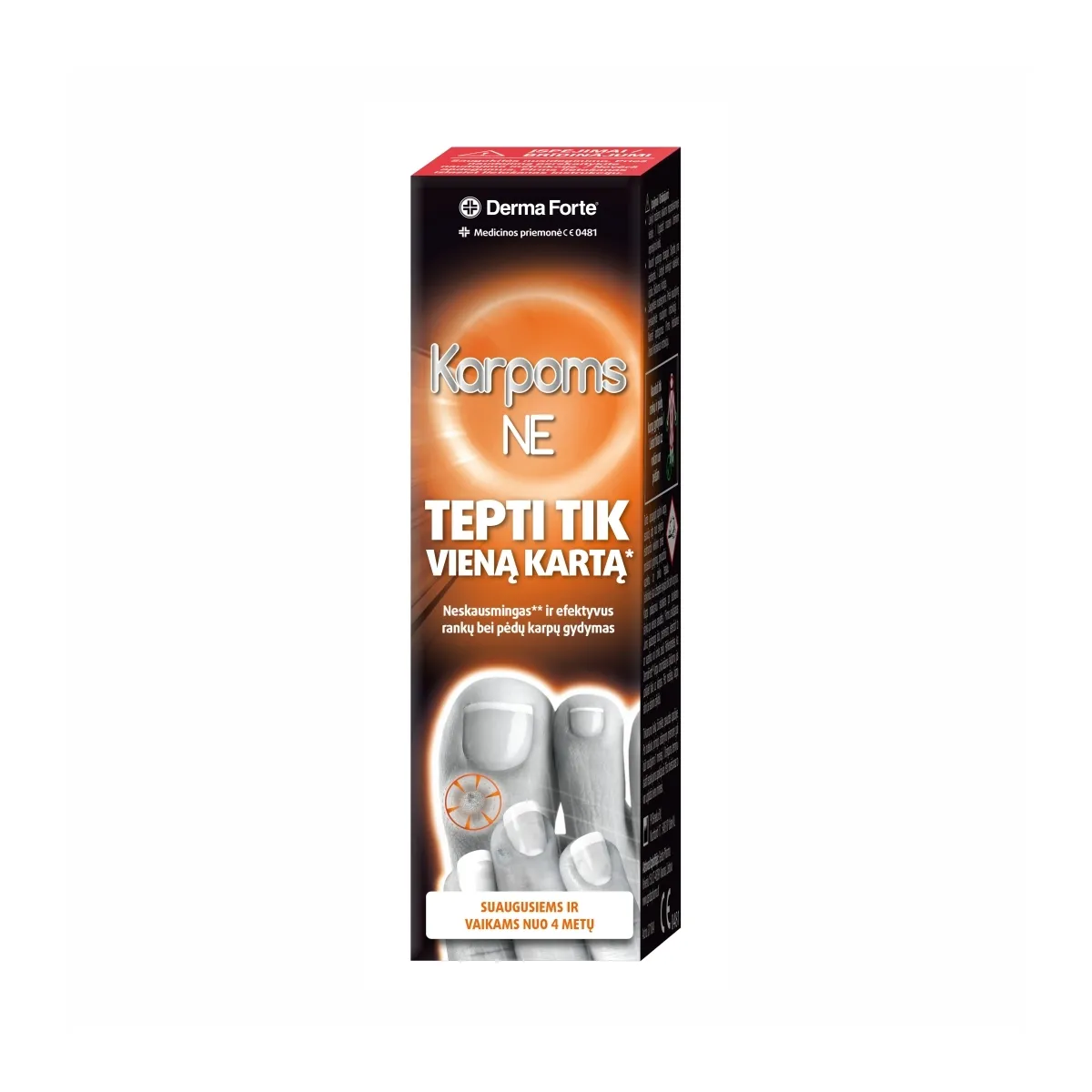 DERMA FORTE Karpoms NE, efektyvi priemonė karpoms šalinti, 2 ml - 