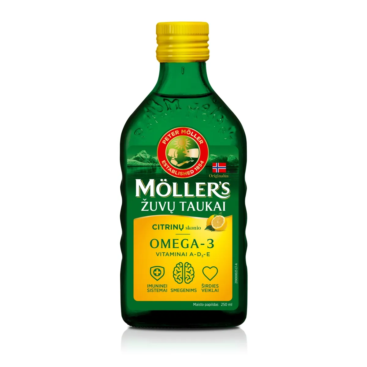 MÖLLER'S žuvų taukai, citrinų skonio, 250 ml - 