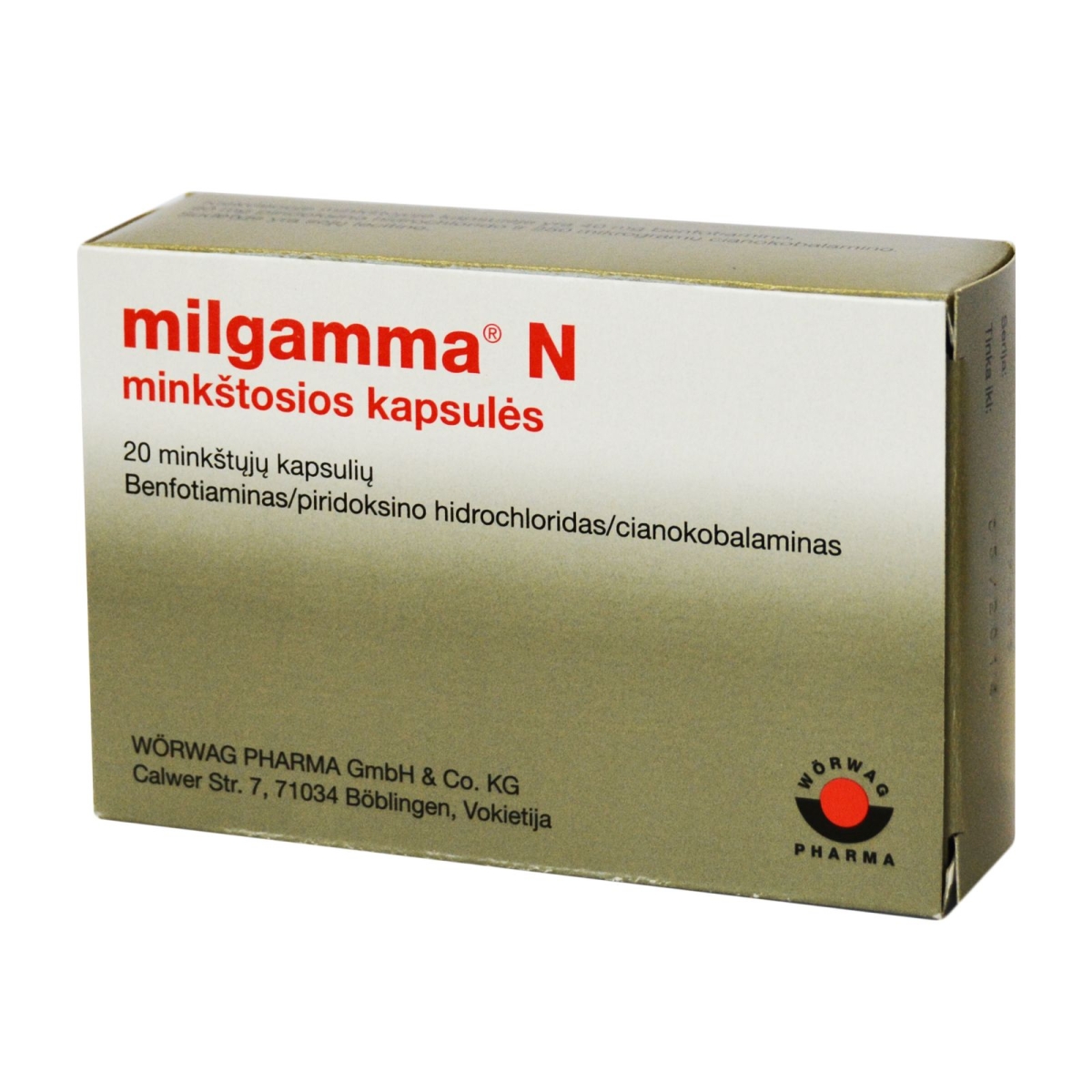 milgamma N minkštosios kapsulės N20 - 