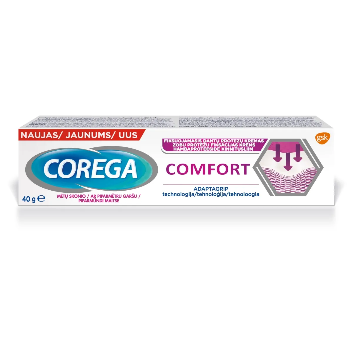 COREGA fiksuojamasis dantų protezų kremas MAX CONTROL, 40g - 