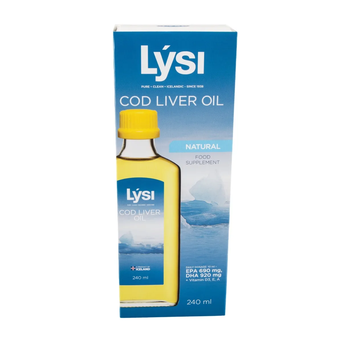 LYSI natūralūs žuvų taukai COD LIVER OIL, 240ml - 