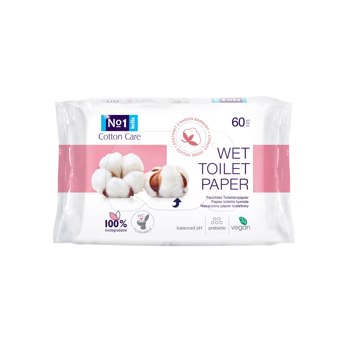 Šlapias tualetinis popierius BELLA NO1, 60 vnt. - 