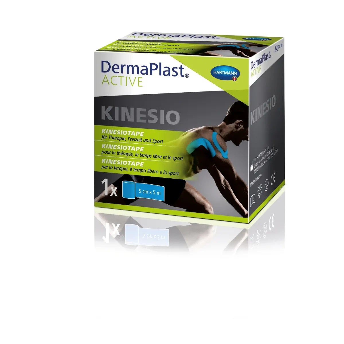DERMAPLAST ACTIVE kineziologinis teipas 5cm x 5m, mėlynas, 1 vnt. - 