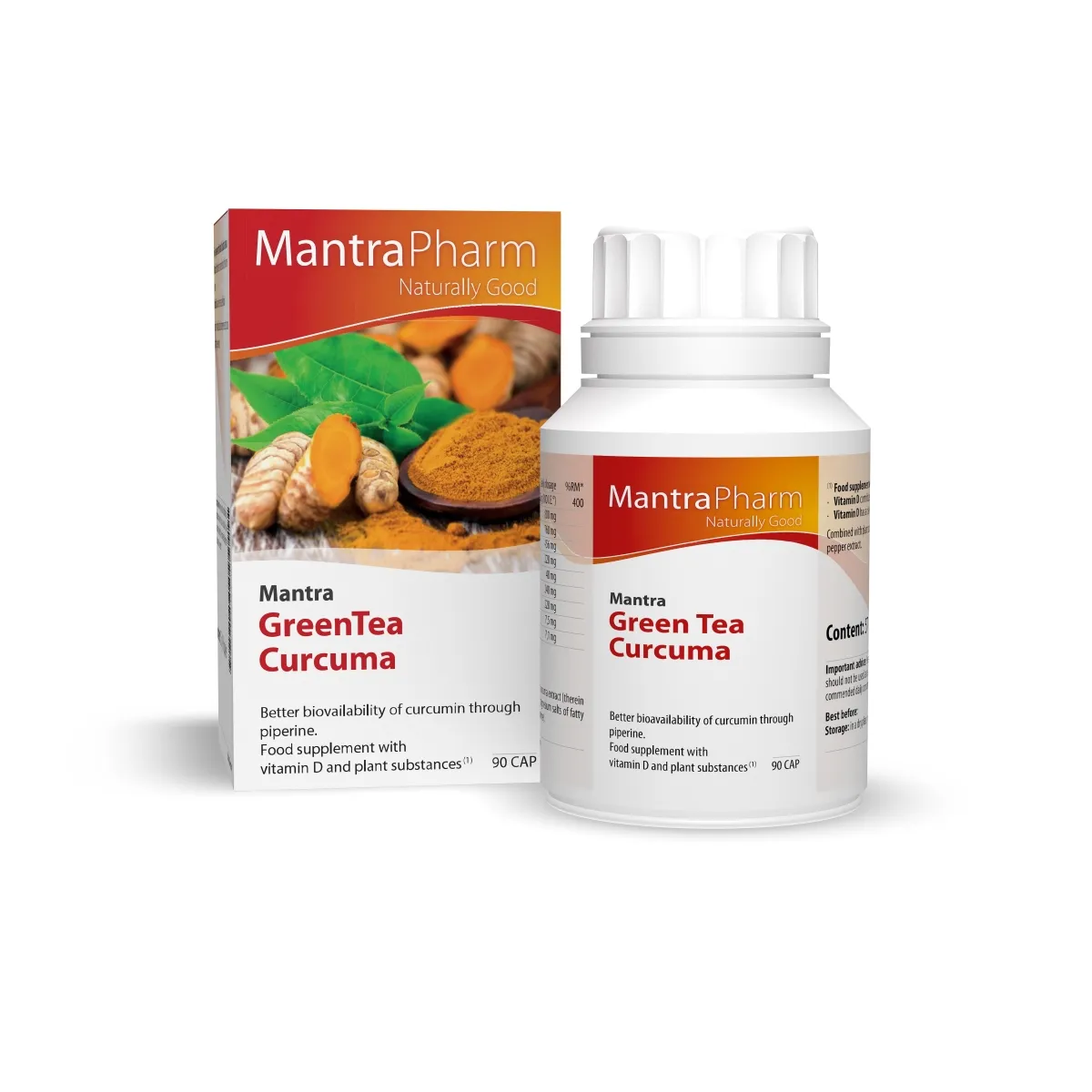 MANTRA ŽALIAJAI ARBATAI SU CIBERŽOLE, 90 kapsulių - 