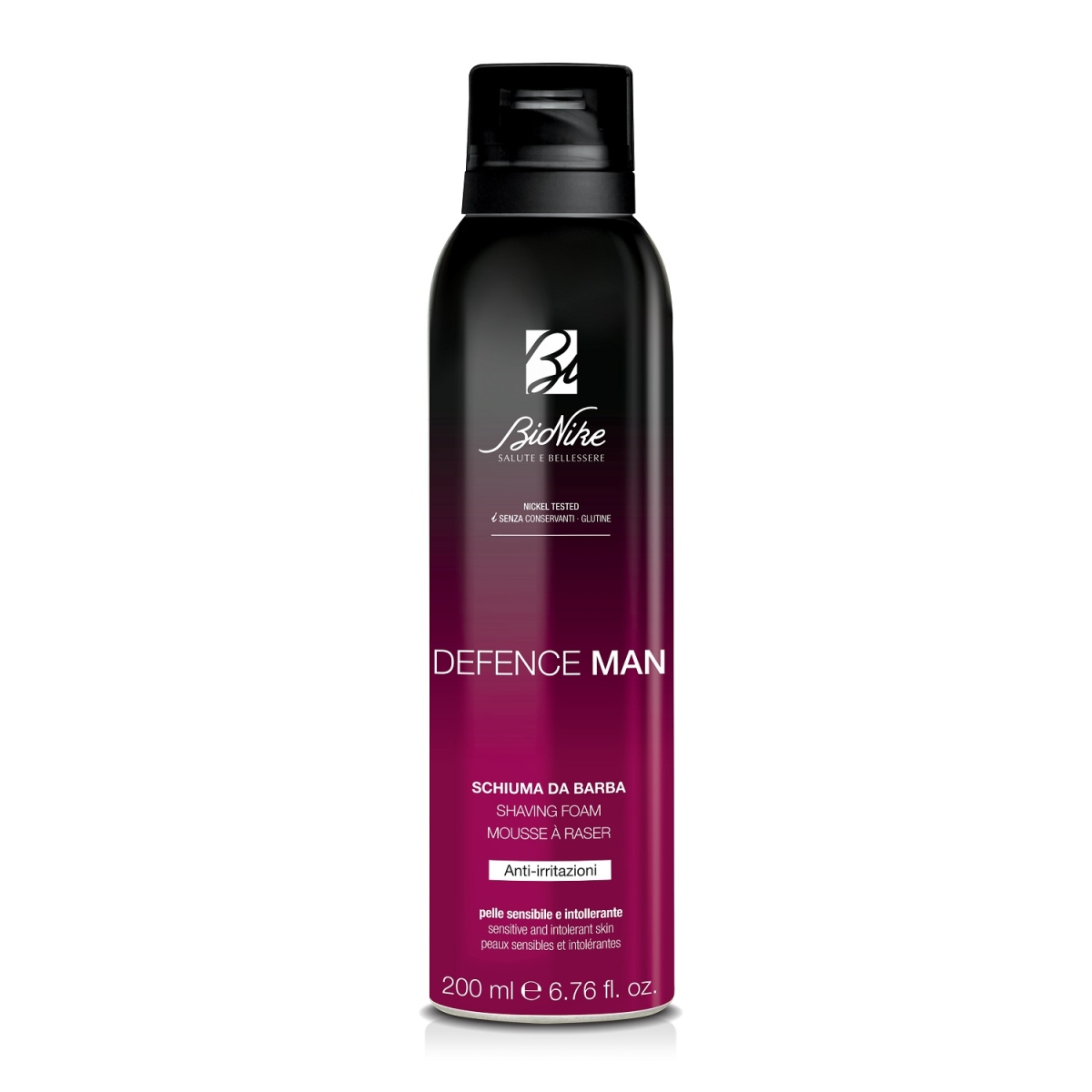 BioNike odos sudirgimą mažinančios skutimosi putos DEFENCE MAN, 200 ml - 