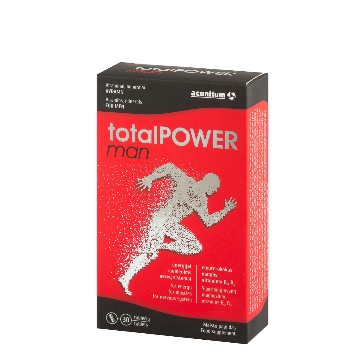 ACONITUM vitaminų kompleksas TOTALPOWER MAN, 30 kapsulių - 