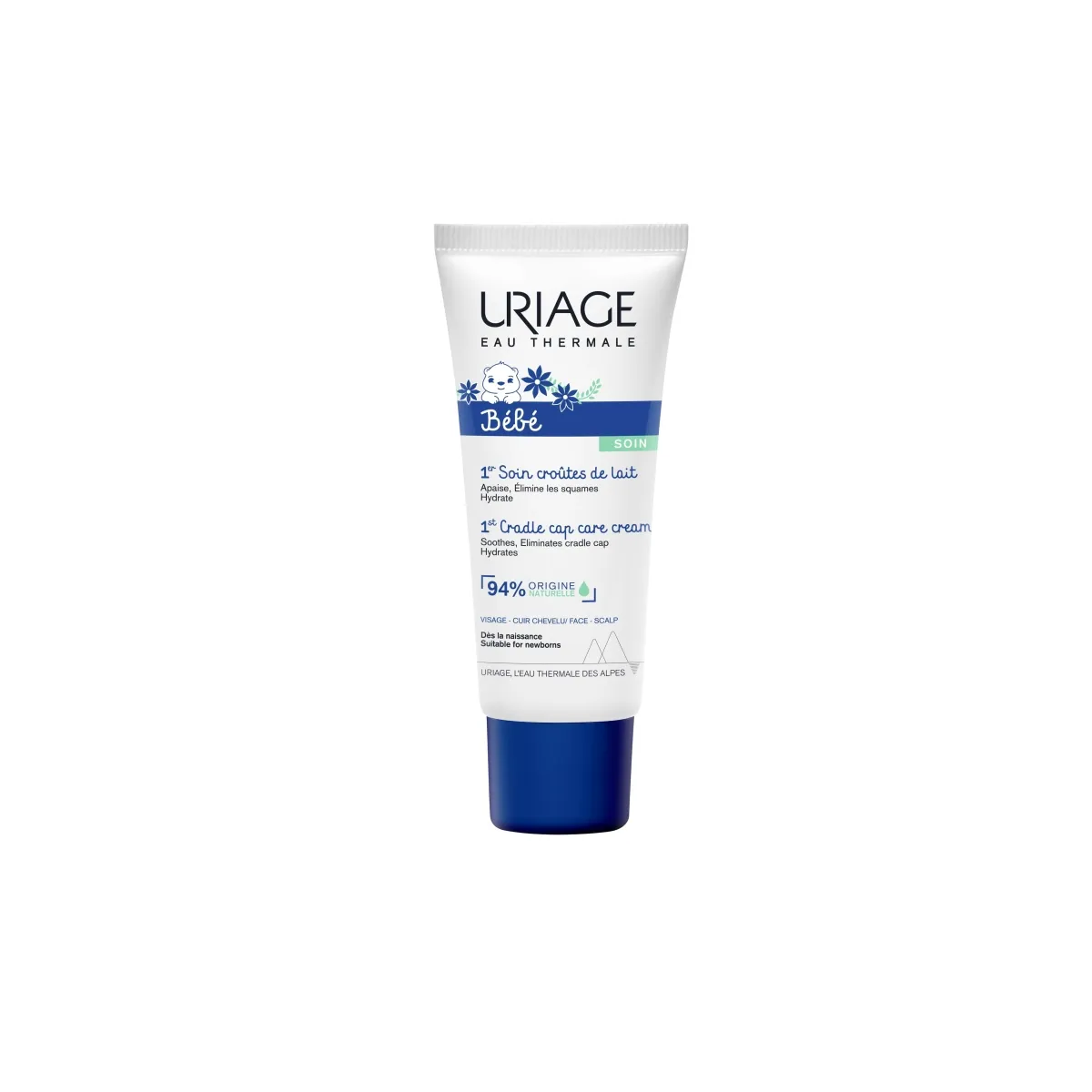 URIAGE pleiskanų luobelei šalinti BABY SOIN CROUTES DE LAIT, 40ml - 