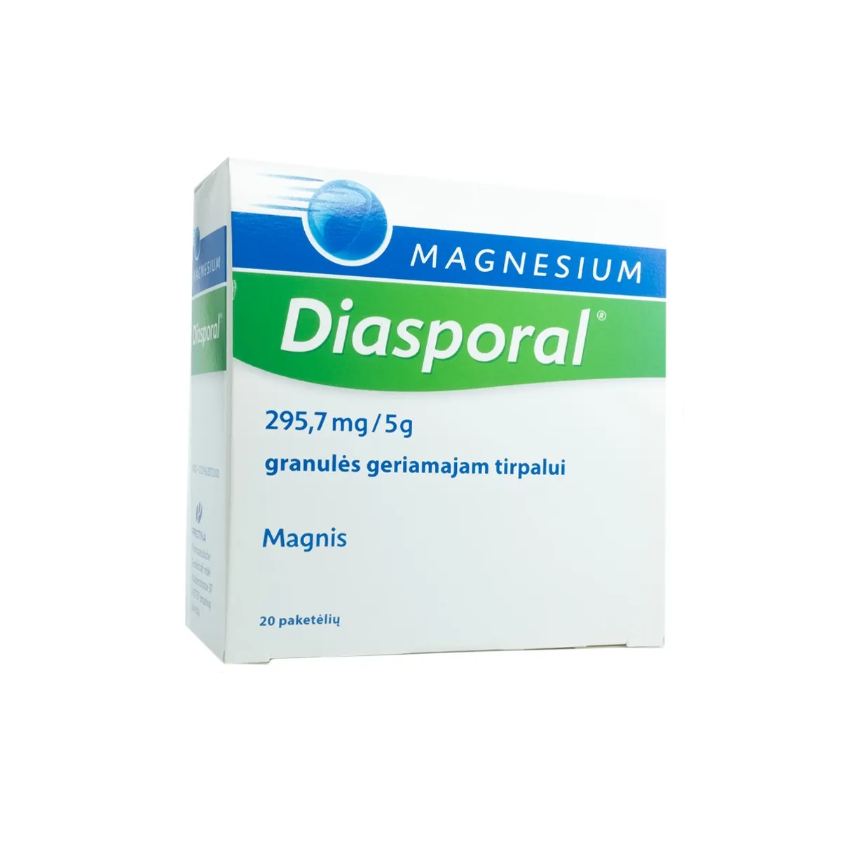 Magnesium Diasporal 295.7mg/5g granulės geriamam tirpalui N20 - 