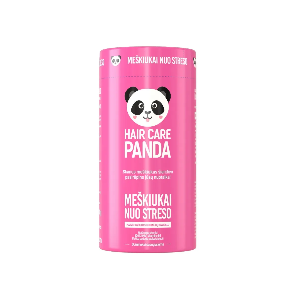 HAIR CARE PANDA Maisto papildas meškiukai nuo streso, 60 guminukų - 
