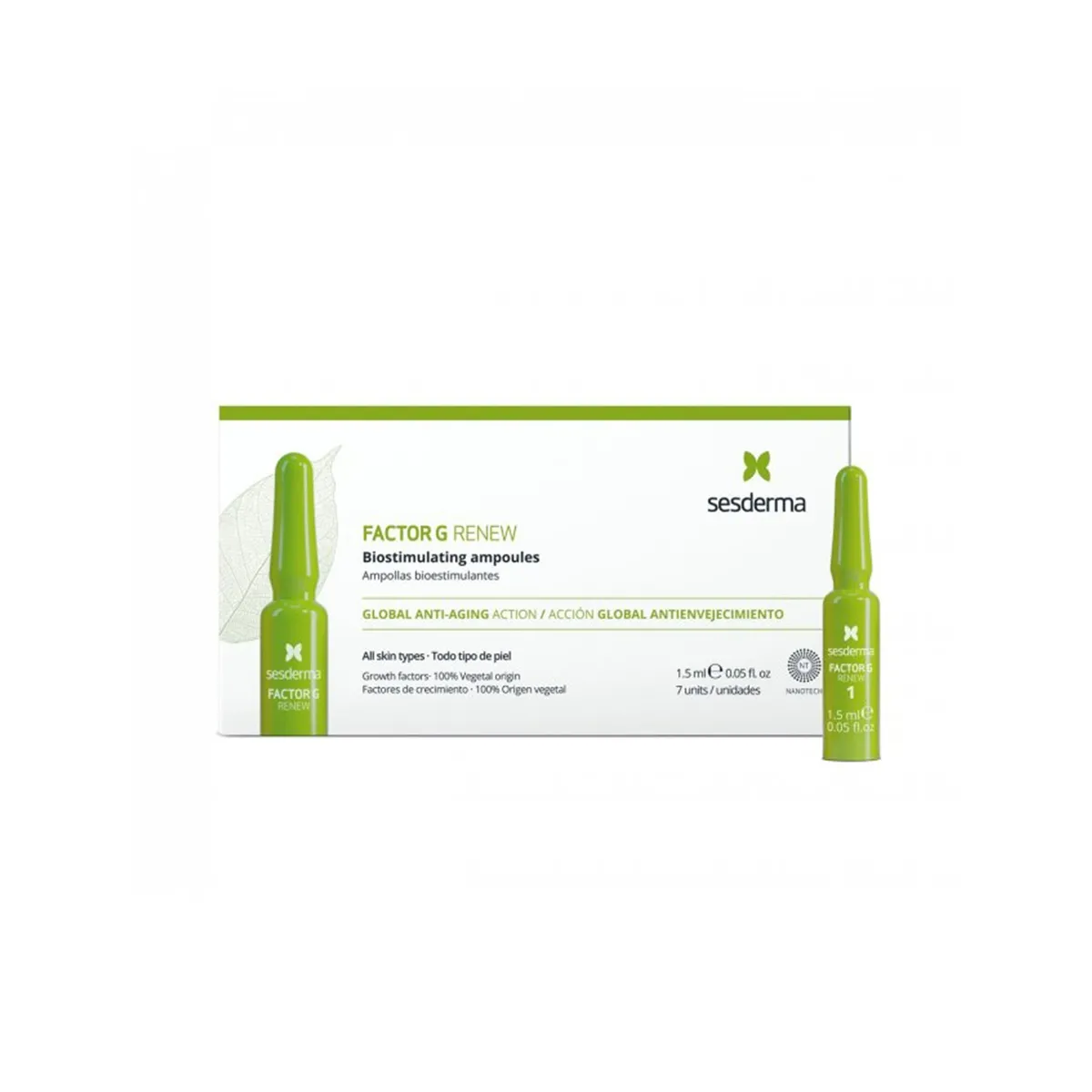 SESDERMA FACTOR G biostimuliuojančios ampulės, 7x1,5ml - 
