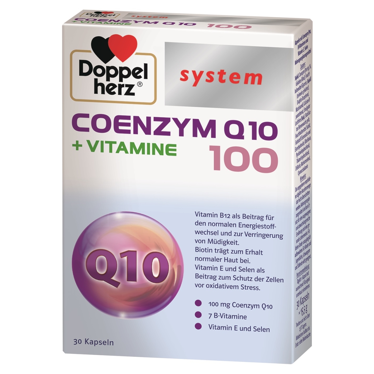 DOPPELHERZ SYSTEM COENZYM Q10 100 + VITAMINE, 30 kapsulių - 