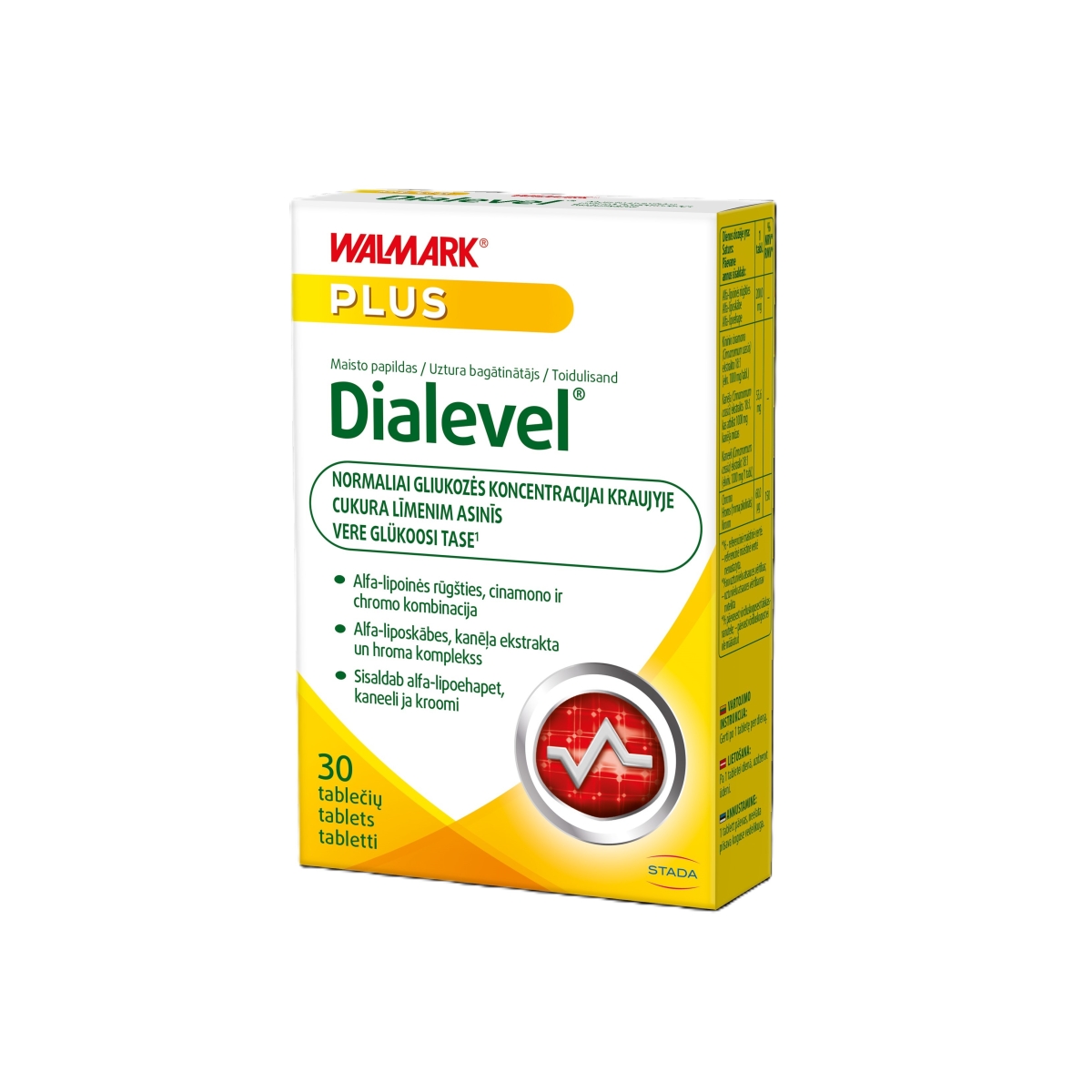 WALMARK DIALEVEL (normaliai gliukozės koncentracijai), 30 tablečių - 