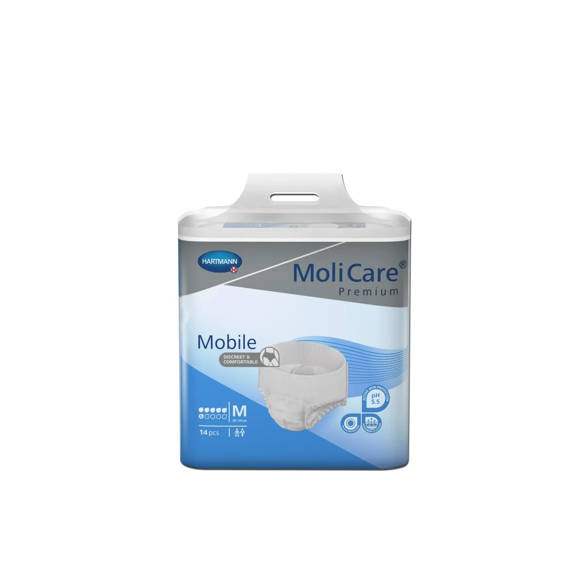 MOLICARE MOBILE, sauskelnės-kelnaitės 6 lašai M, 14 vnt. - 