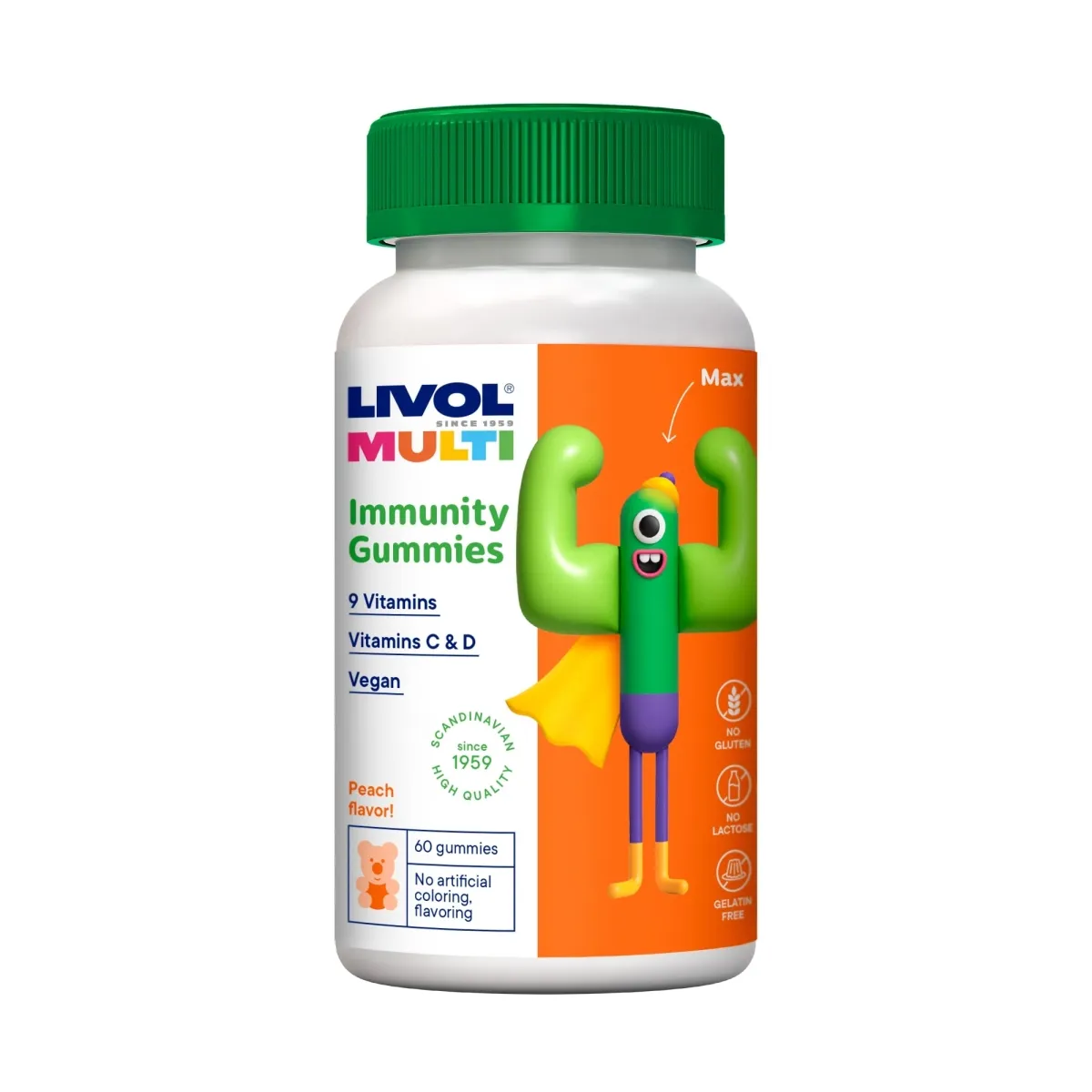 LIVOL MULTI Immunity Vegan guminukai, 60 gum. - 