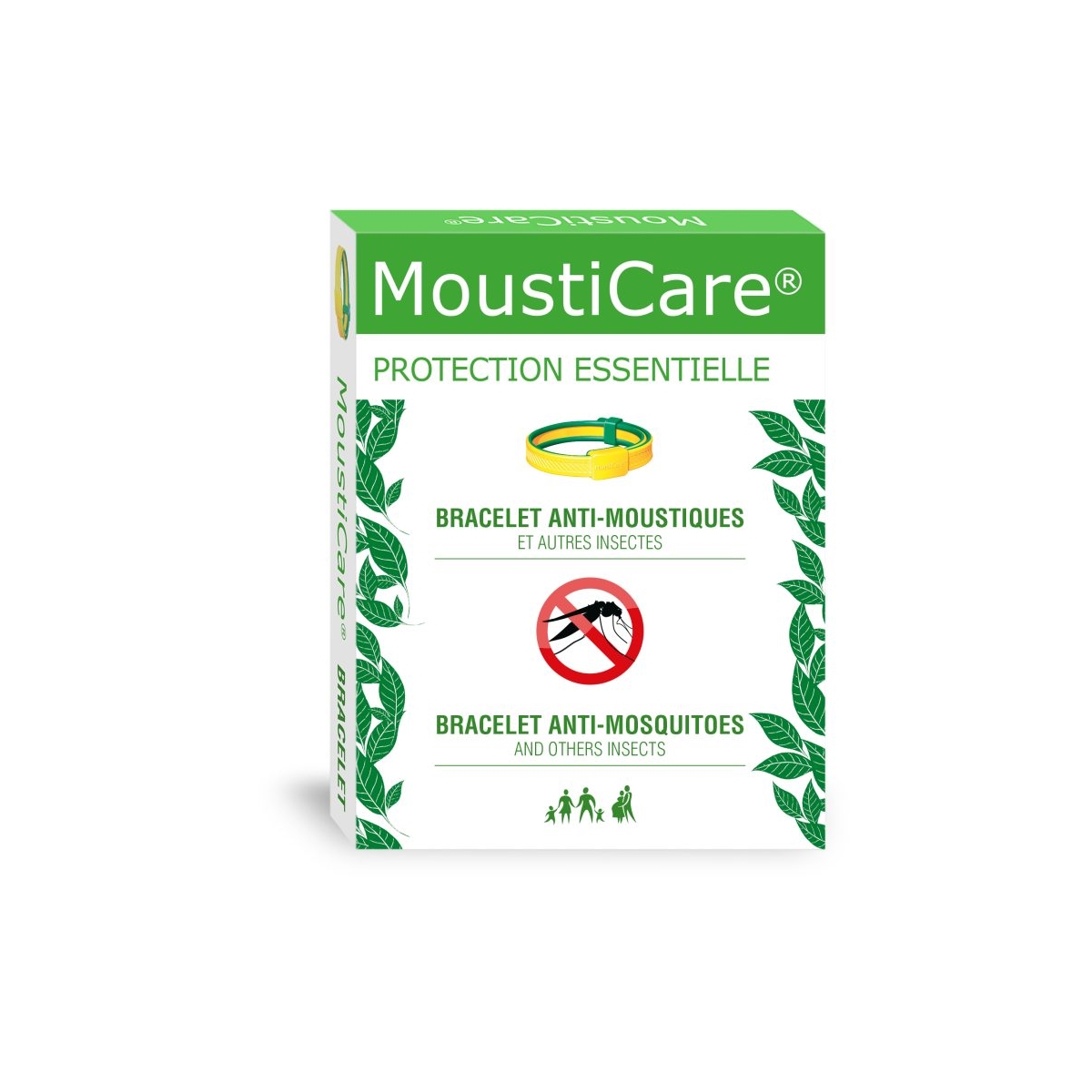 MOUSTICARE, geltona apyrankė nuo uodų, erkių, N1 - 