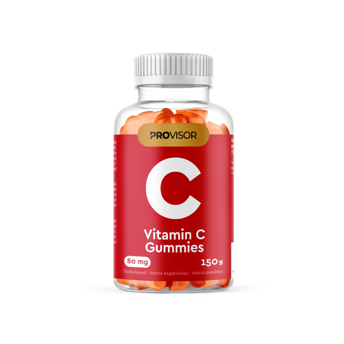 PROVISOR Vitaminas C 80 mg, guminukai, apelsinų skonio N60 - 
