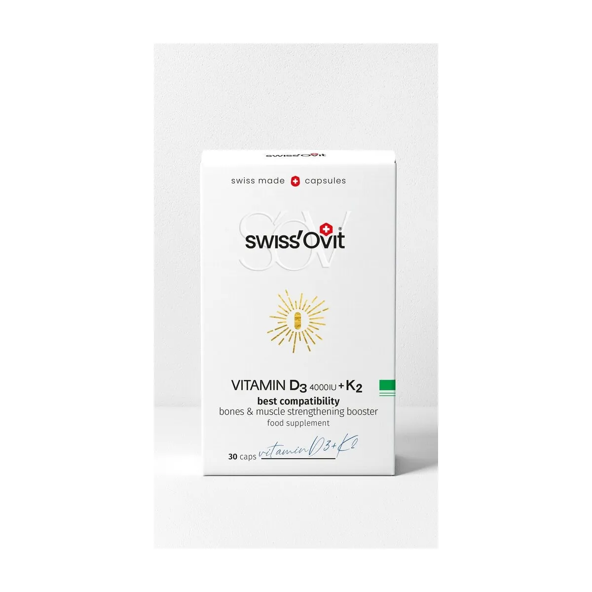 SwissOvit Vitaminas D3 4000IU+K2 kapsulės N30 - 