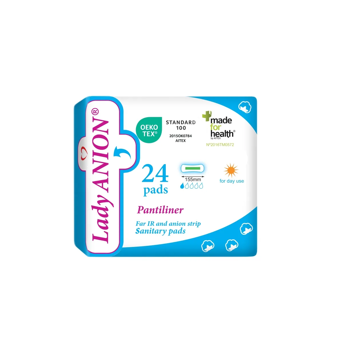 Lady ANION Pantiliner, kasdienio naudojimo ploni įklotai, N24 - 