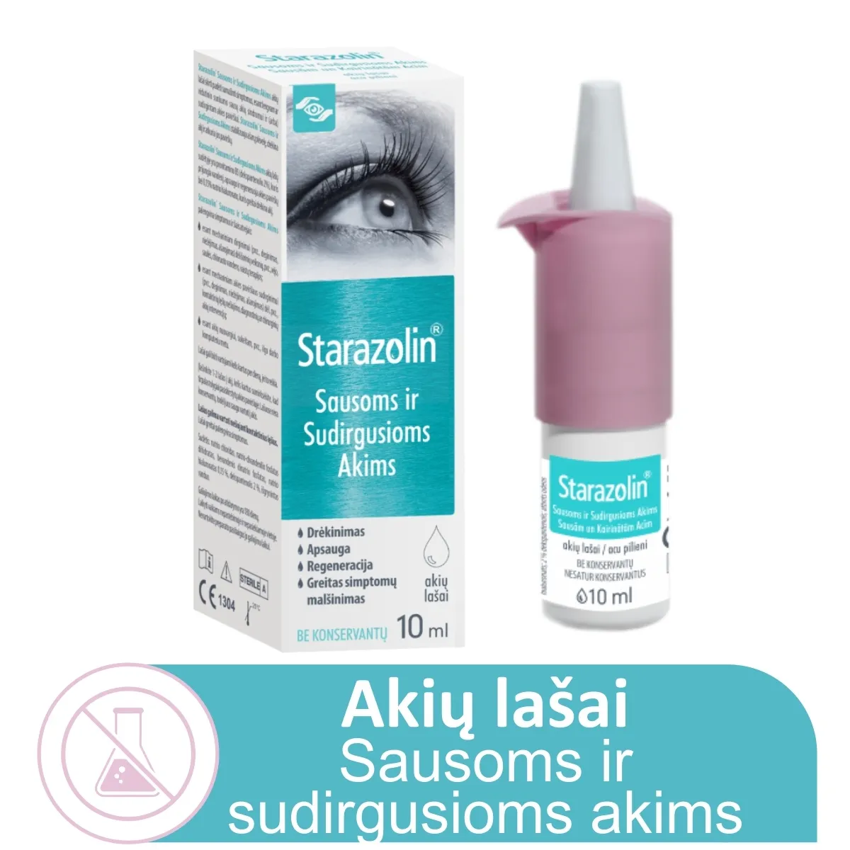 Starazolin sausoms ir sudirgusioms akims akių lašai, 10 ml - 