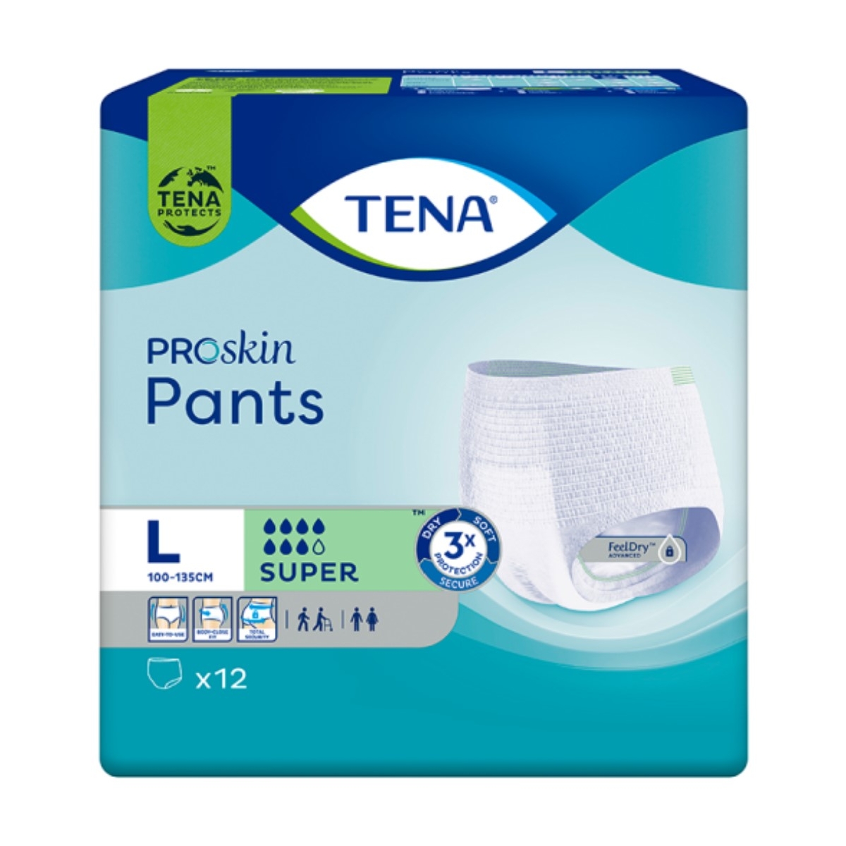 TENA sauskelnės kelnaitės PANTS SUPER, L dydis, N12 - 