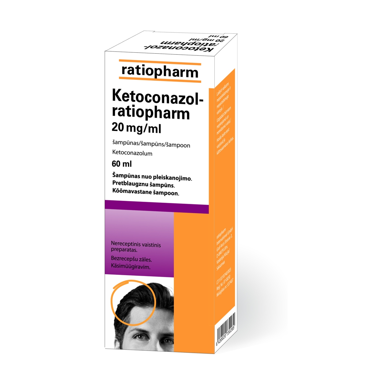 Ketoconazol-ratiopharm 20mg/ml šampūnas 60ml - 