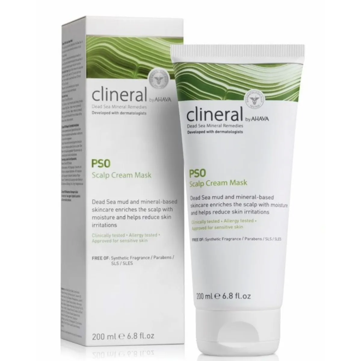 CLINERAL BY AHAVA kreminė galvos odos kaukė PSO, 200ml - 