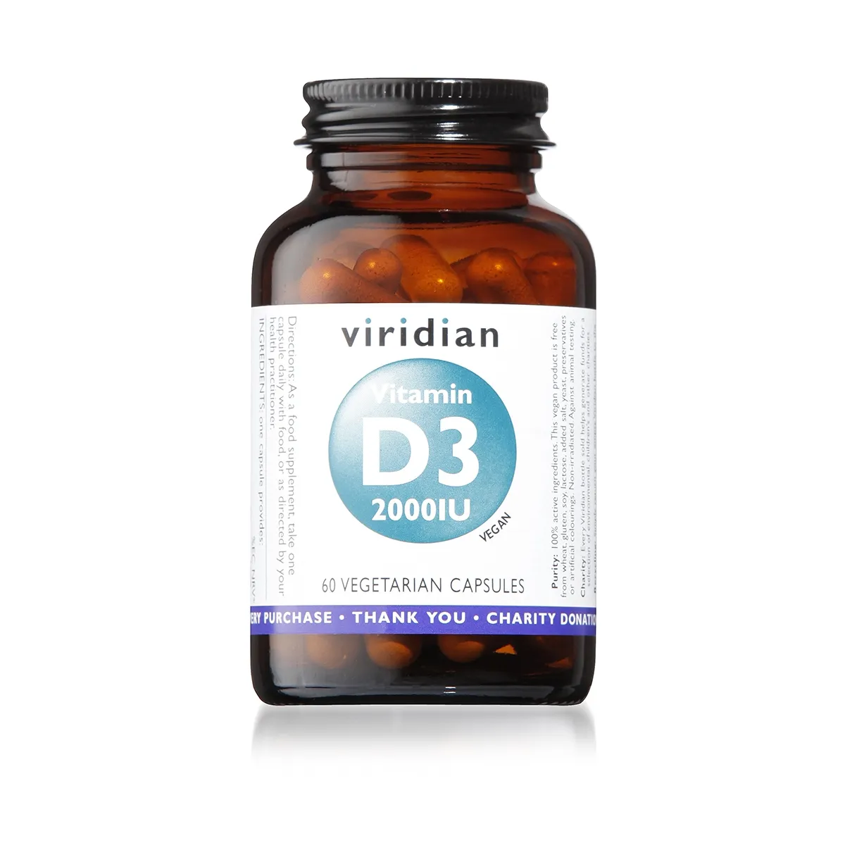 VIRIDIAN VITAMIN D3 2000 IU, N60 - 