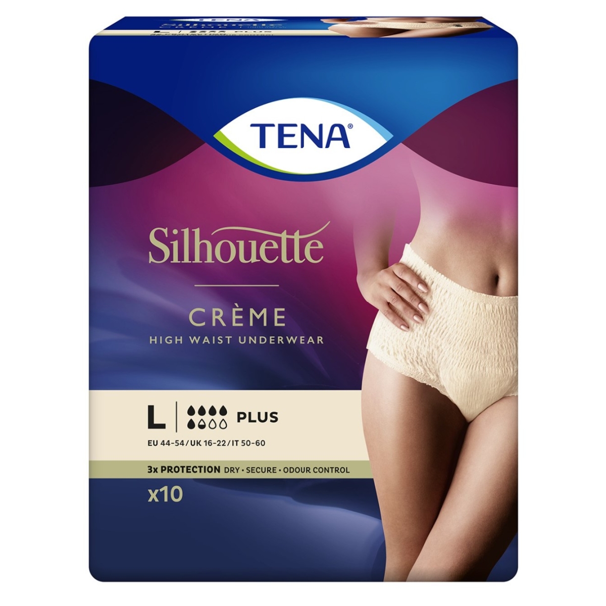 TENA sauskelnės kelnaitės Silhouette Crème Plus, L dydis, N10 - 