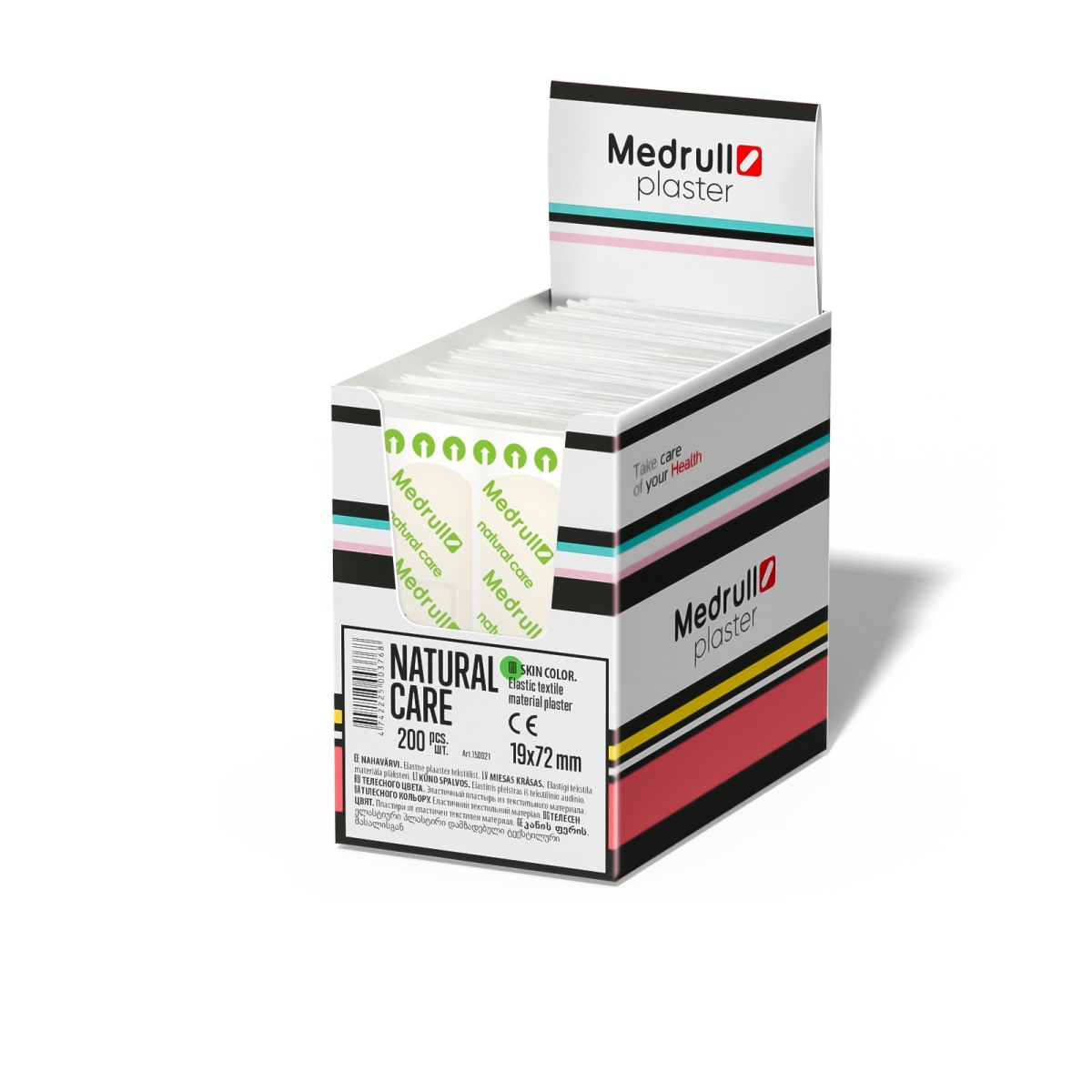 MEDRULL pleistrai NATURAL CARE, 1,9 cm x 7,2 cm, 200 vnt. - 