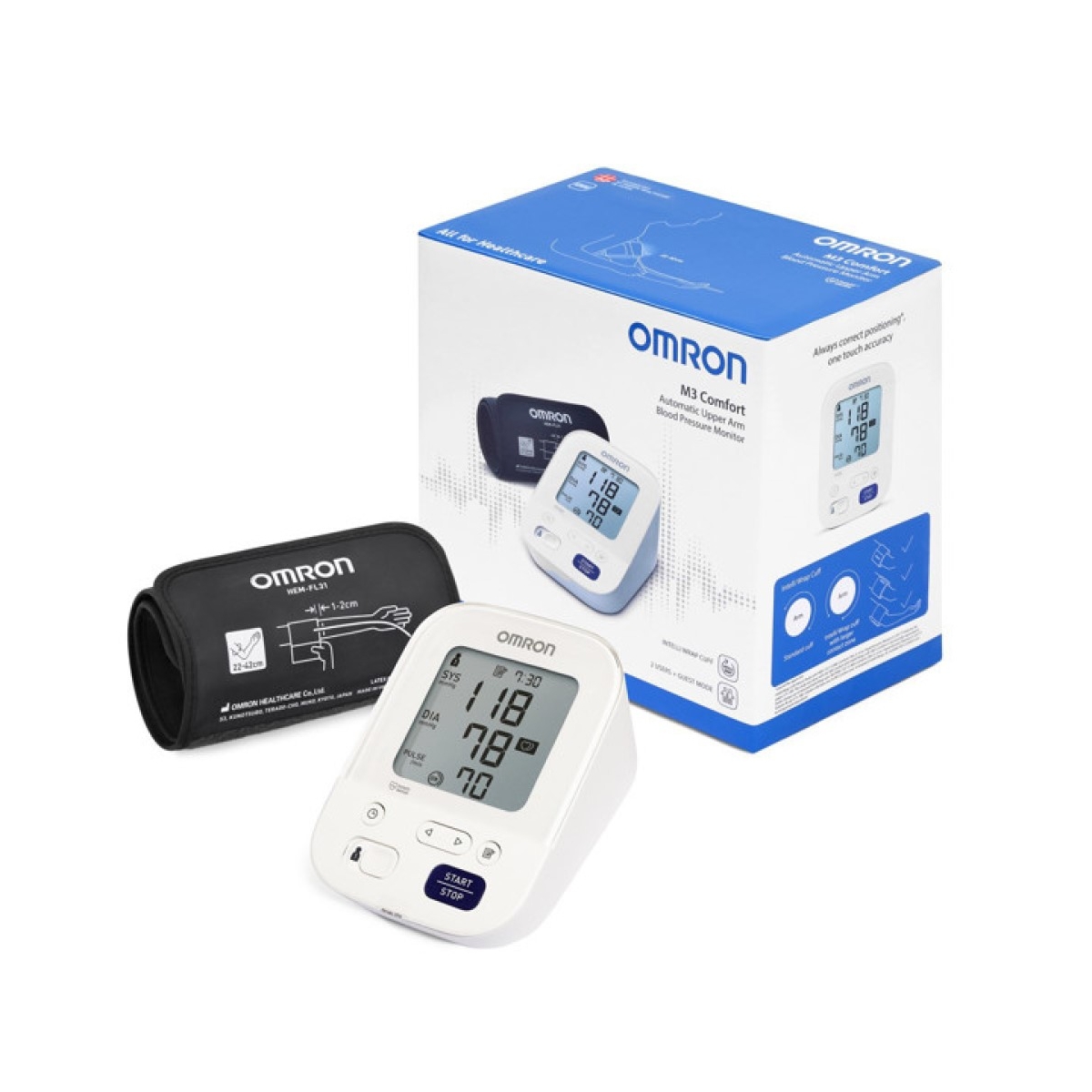 OMRON kraujospūdžio matuoklis M3 COMFORT, N1 - 