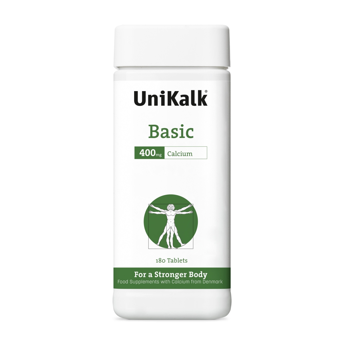 UniKalk® Calcium Basic – kalcio maisto papildas, 180 tablečių - 