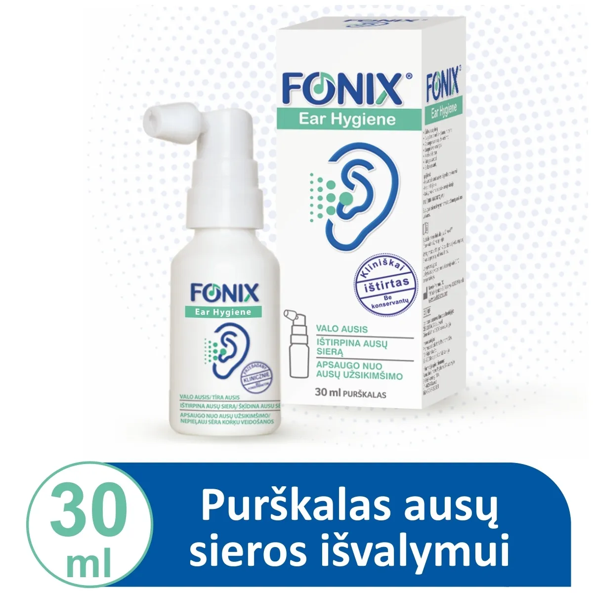 FONIX purškalas ausų vaškui šalinti EAR HYGIENE, 30ml -  1