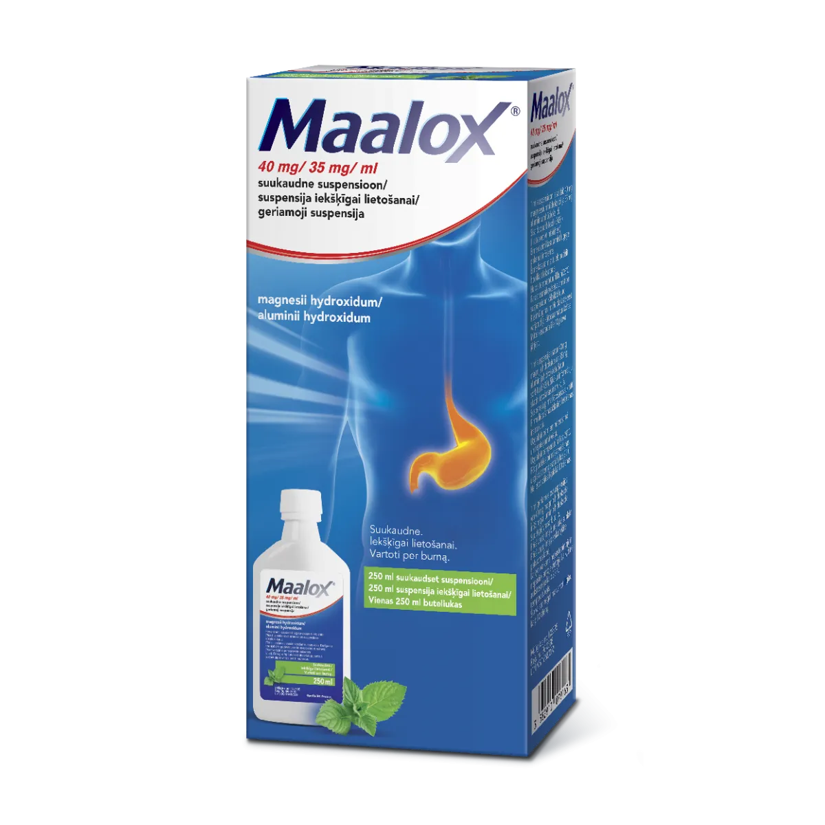 Maalox 40mg+35mg/ml susp. 250ml N1 - 