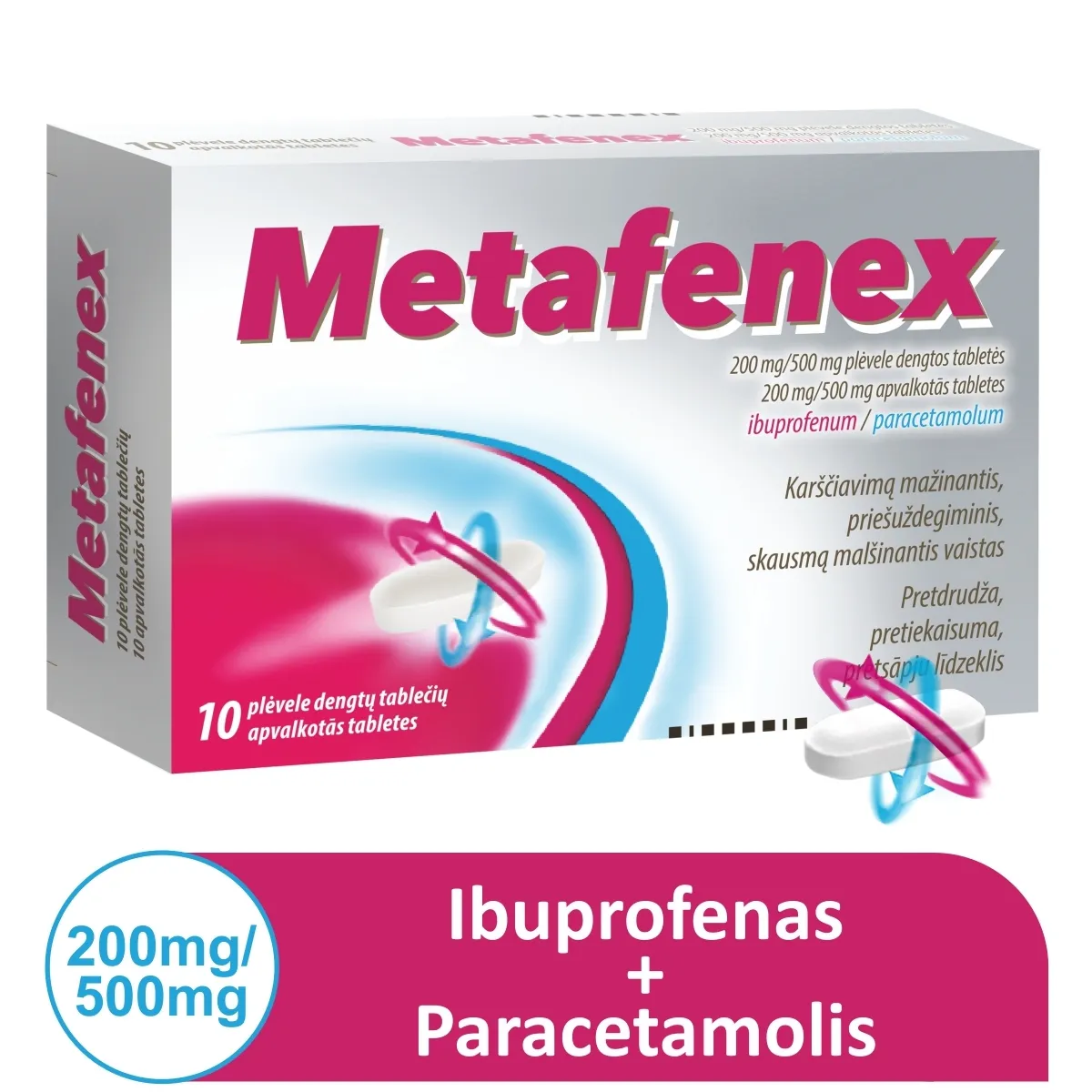 Metafenex 200mg/500mg tab. N10 -  1