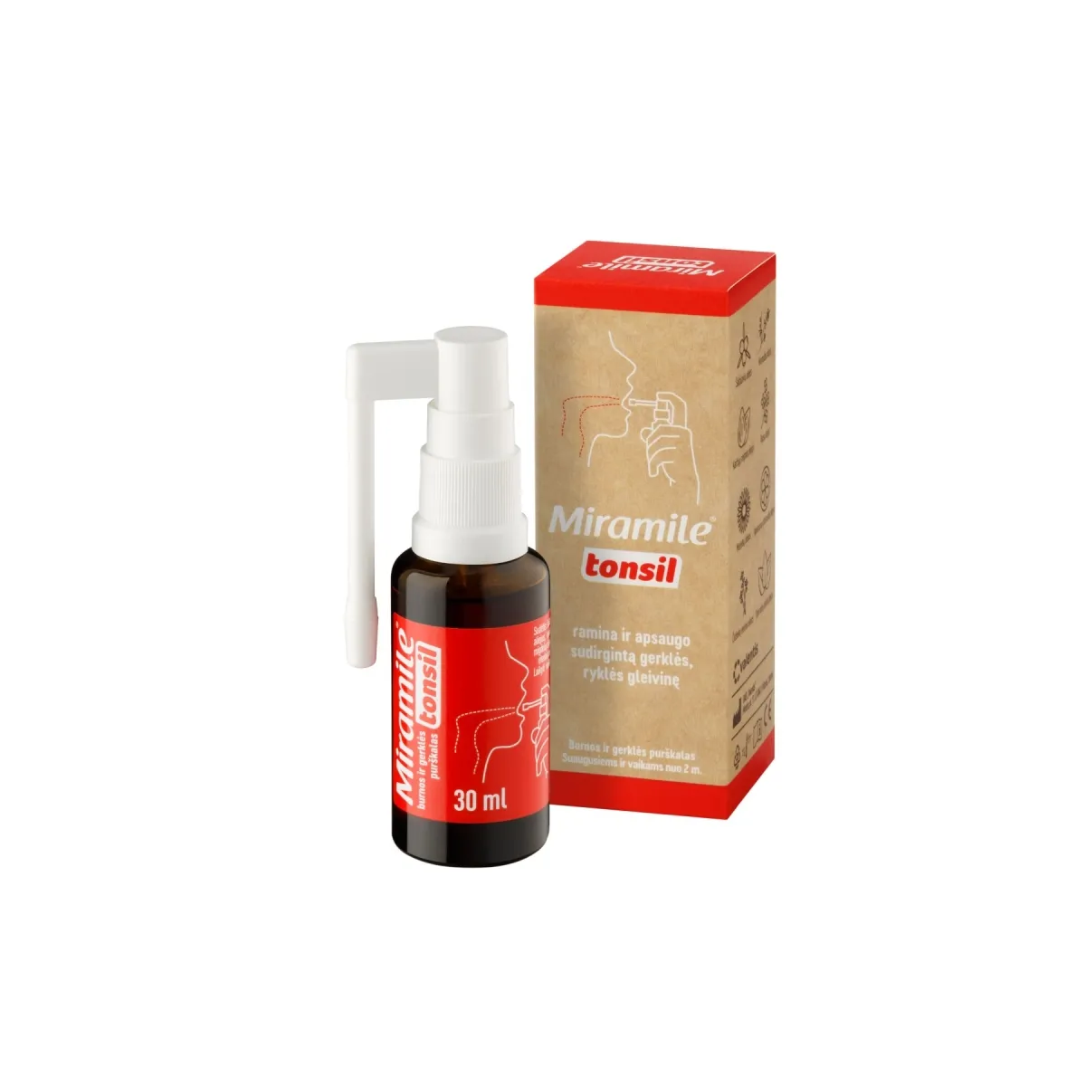 MIRAMILE gerklės ir burnos purškalas TONSIL, 30ml - 