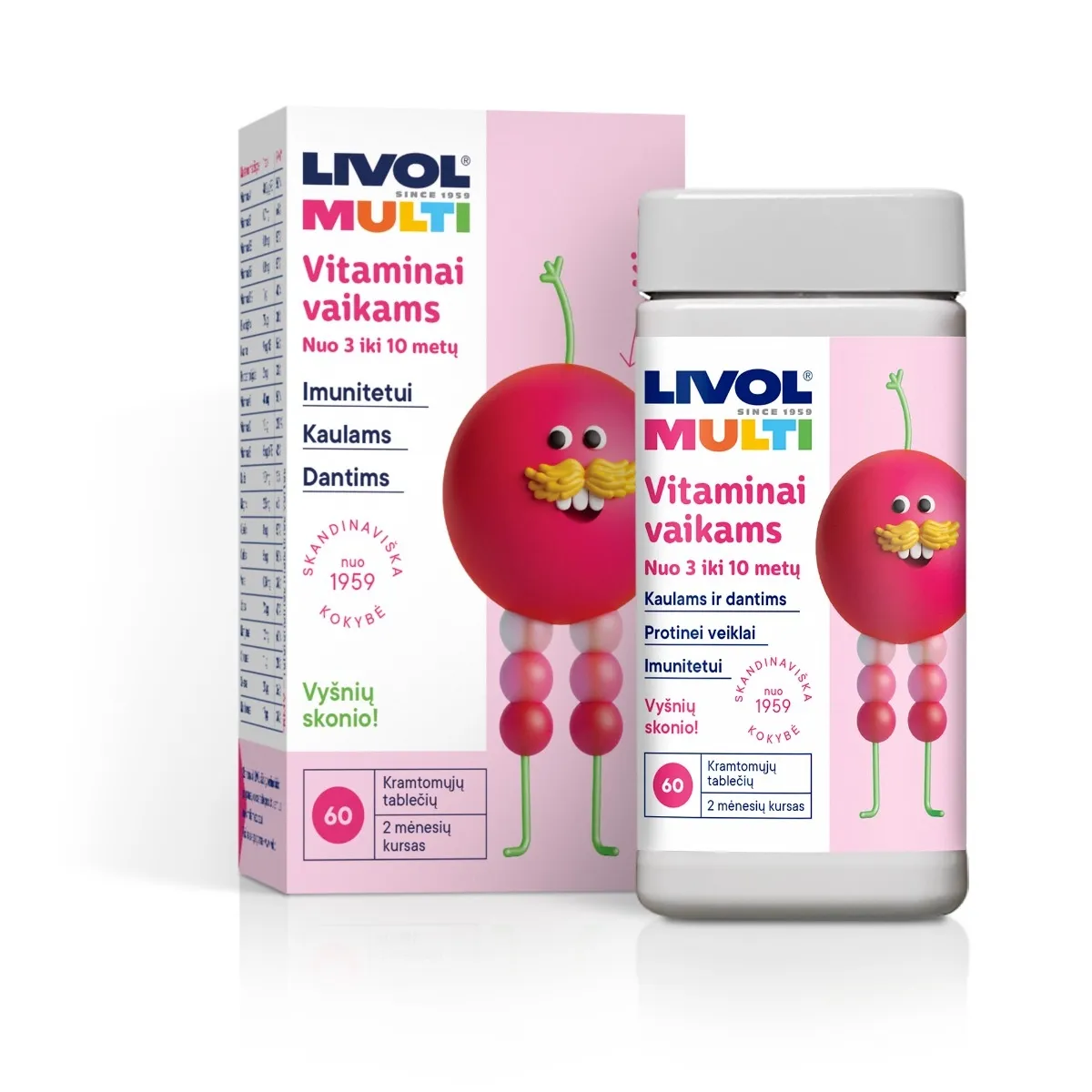LIVOL MULTI vitaminai vaikams vyšnių sk., 60 tabl. -  1
