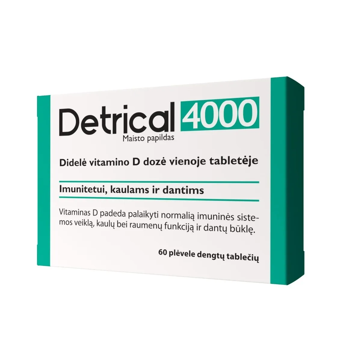 DETRICAL 4000IU plėvele dengtos tabletės N60 -  1