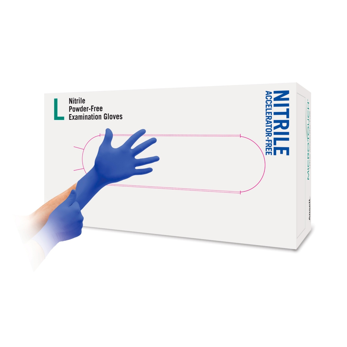 MICRO-TOUCH nesterilios pirštinės NITRILE ACCELERATOR-FREE, L, N100 - 
