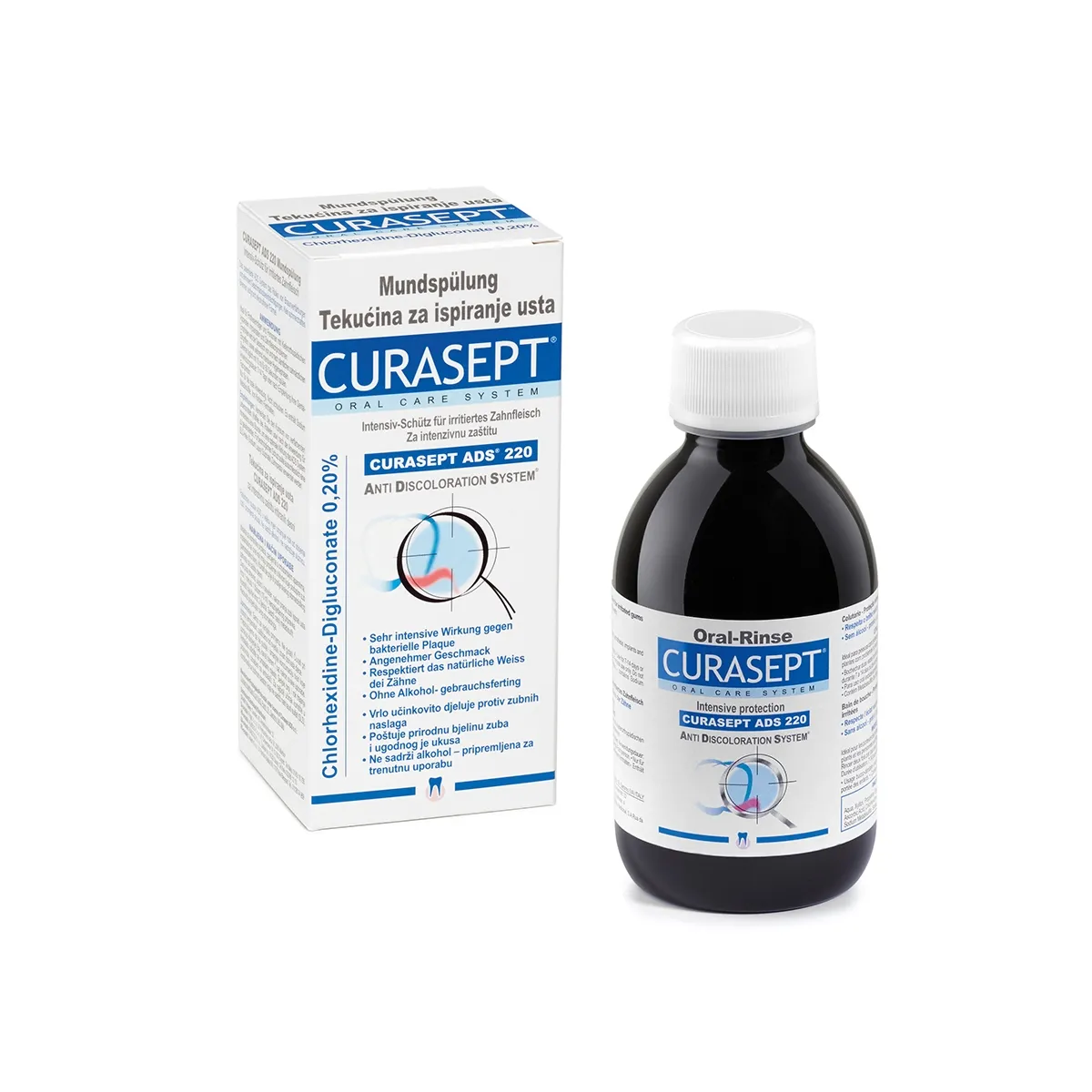 CURASEPT skalavimo skystis su 0,20 % chlorheksidino ADS 220, 200ml - 