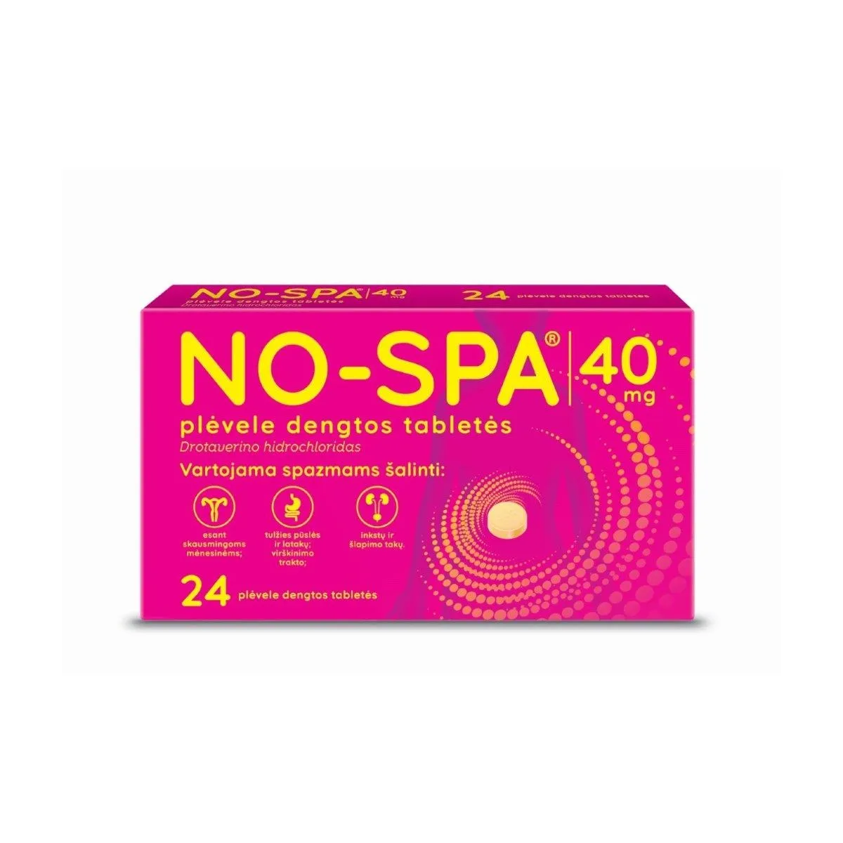 NO-SPA 40mg plėvele dengtos tabletės N24 - 