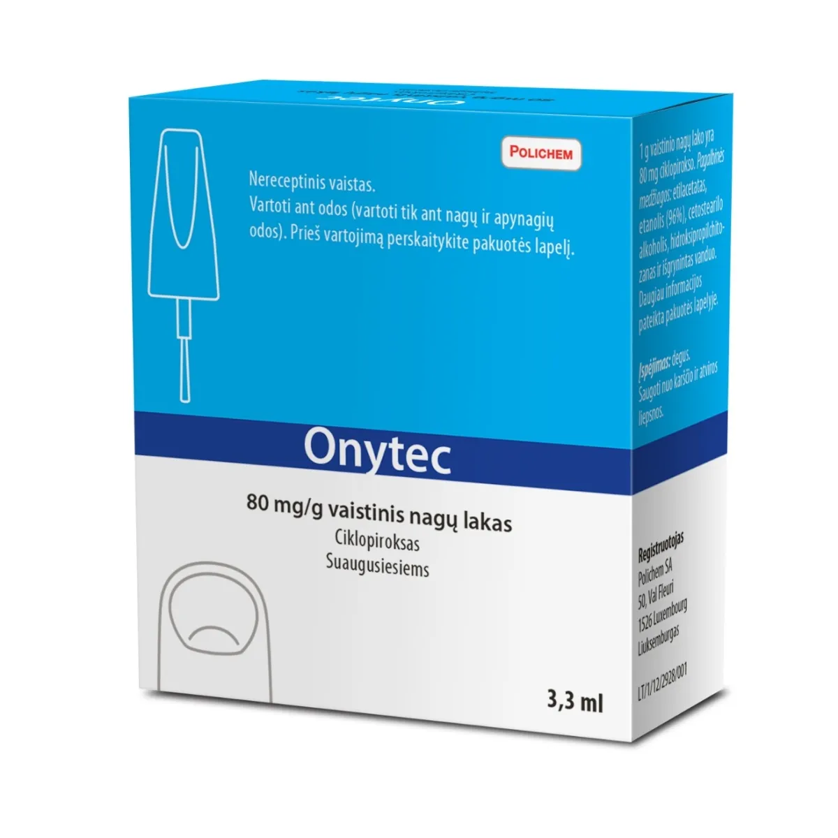 Onytec 80mg/g vaist.nagų lakas 3,3ml N1 -  1