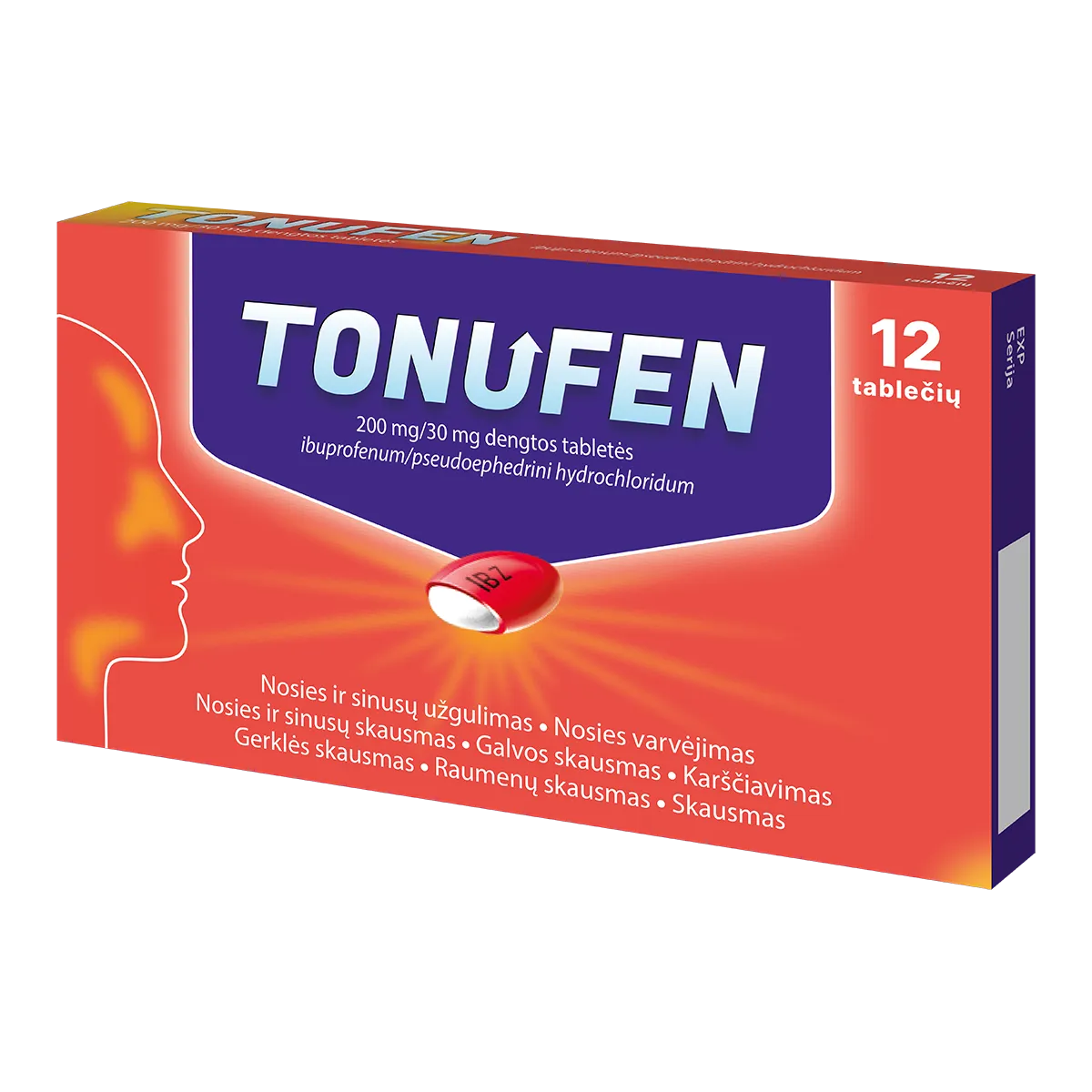 Tonufen 200mg/30mg dengtos tabletės N12 - 