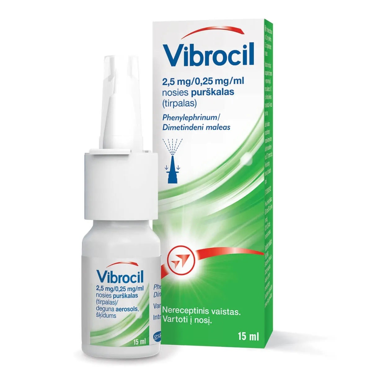 Vibrocil nosies purškalas (tirpalas) 15ml -  1
